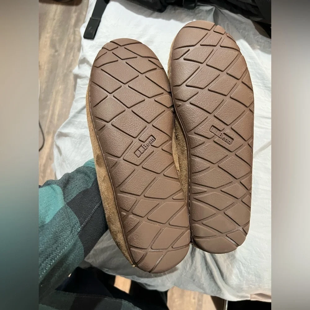 Cozy Brown Suede Men's Moccasin w lamb fur Slippers